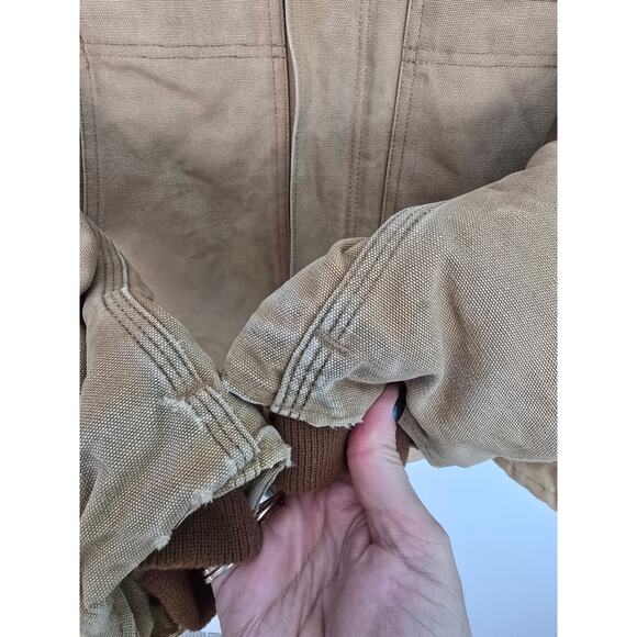 Carhartt Men’s Duck Canvas Arctic Winter Coat Brown 48R-XL USA Hooded Jacket - Picture 7 of 13